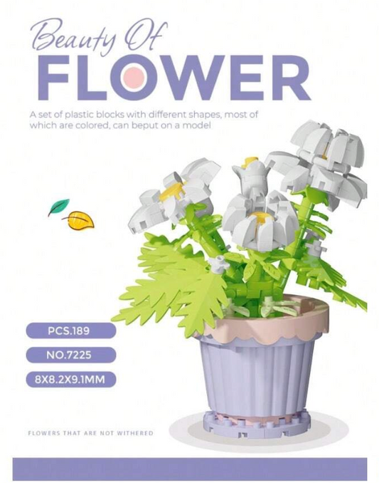 Kit de Construction  MARGUERITE - Bouquet de Fleurs en Blocs